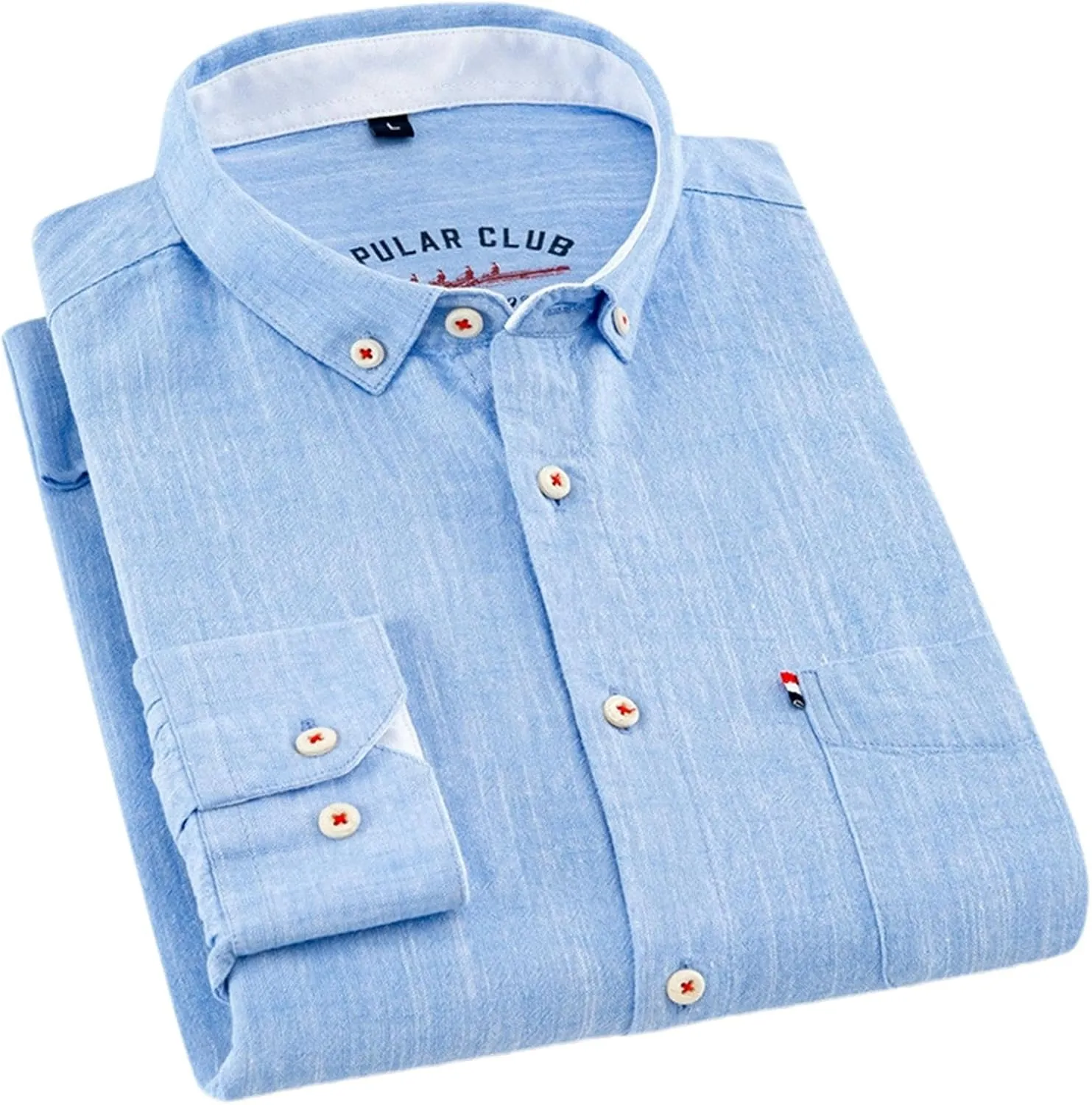 Spring Cotton and Linen Shirt Men's Long Sleeve Linen Cotton Light Casual Loose Shirt