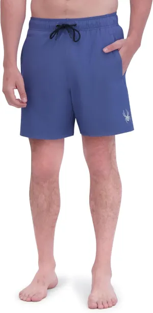 Spyder Men's Swim Trunks, Stretch, Quick-Dry, 7-inch Board Shorts, UPF 50 , Compression Boxer Liner