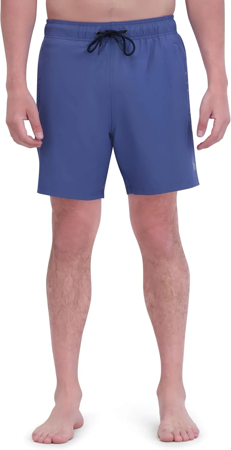 Spyder Men's Swim Trunks, Stretch, Quick-Dry, 7-inch Board Shorts, UPF 50 , Compression Boxer Liner