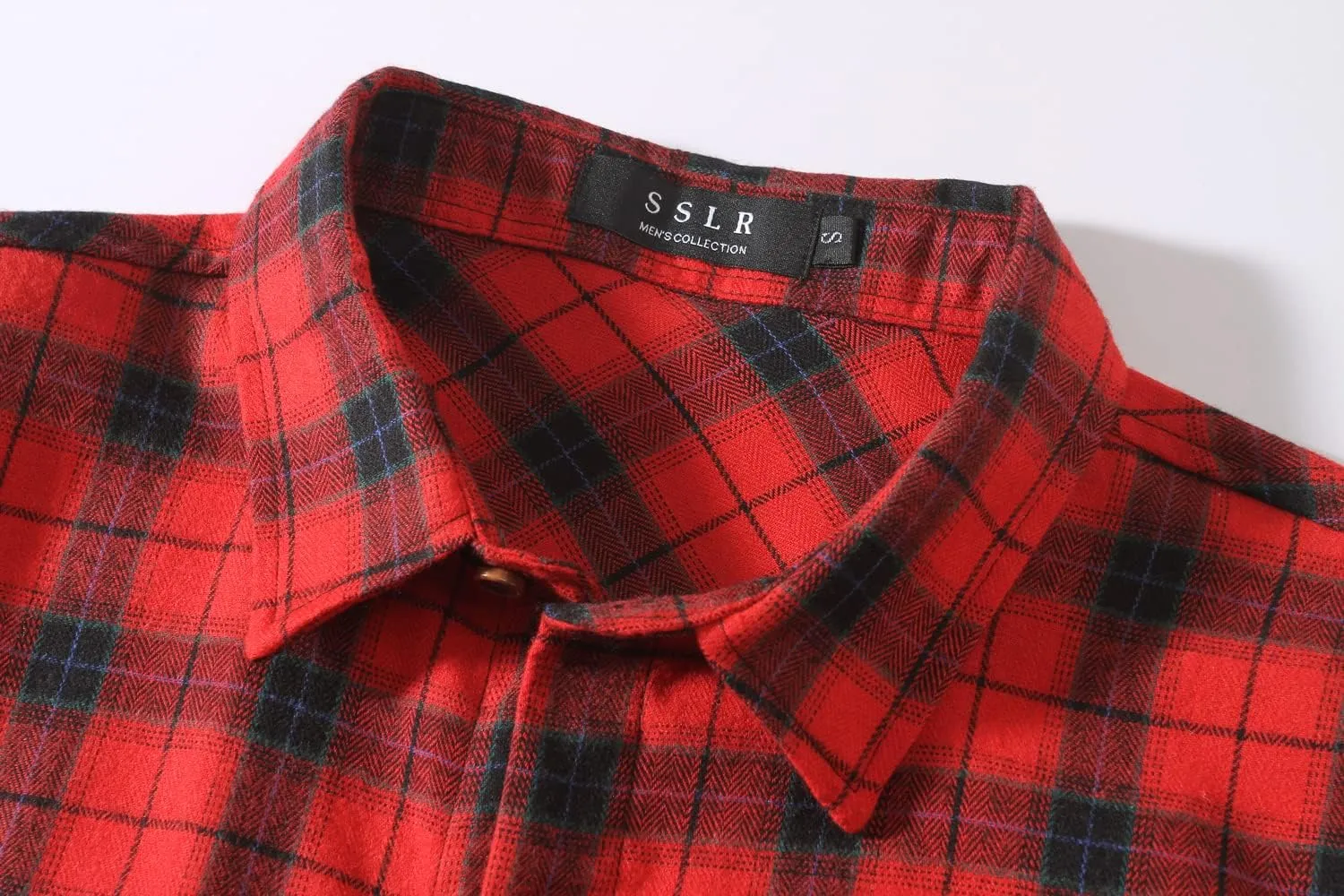 SSLR Flannel Shirt for Men, Long Sleeve Button Down Shirt Plaid Casual