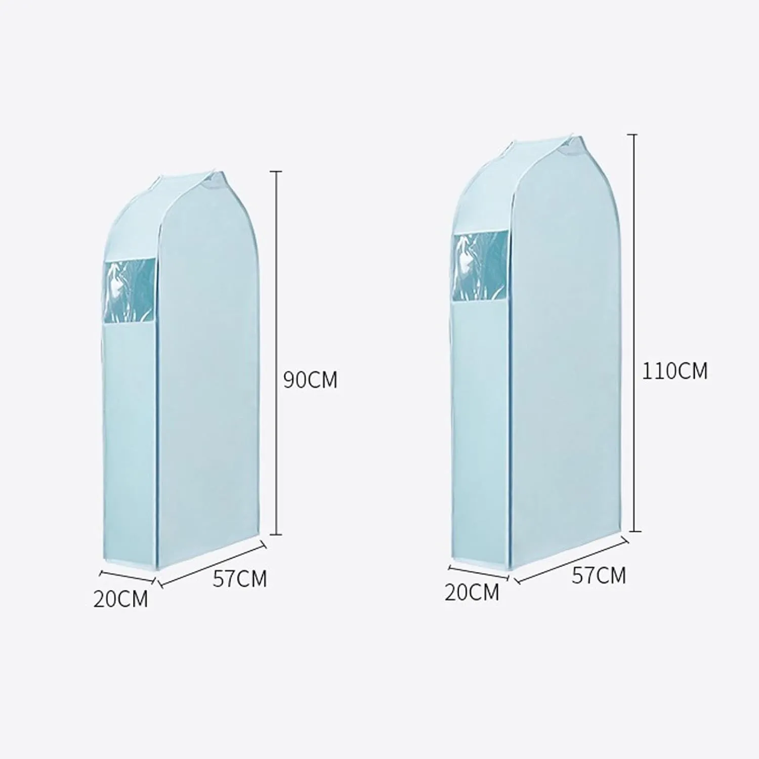 Storage Bags for Clothes,Suit Bags for Closet Storage Moth Proof with Zipper Transparent Window Garment Rack Cover for Clothes, Coats, Jackets, Shirts