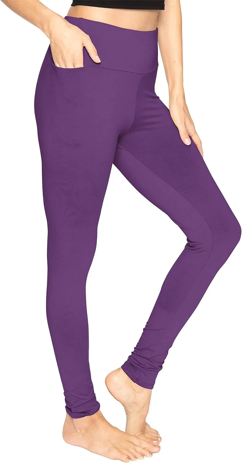 STRETCH IS COMFORT Women and Plus Size High Waist Biker Shorts, Full, and Knee Length Leggings with Pocket