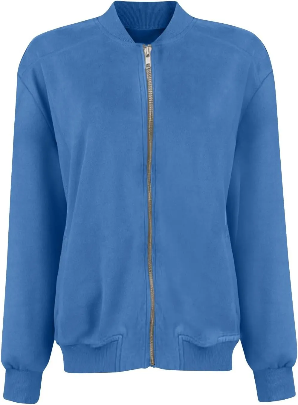 Suede Jacket Women Cropped Zip Up Bomber Jackets Dressy Casual Long Sleeve Biker Moto Jacket Fall Coat Outerwear