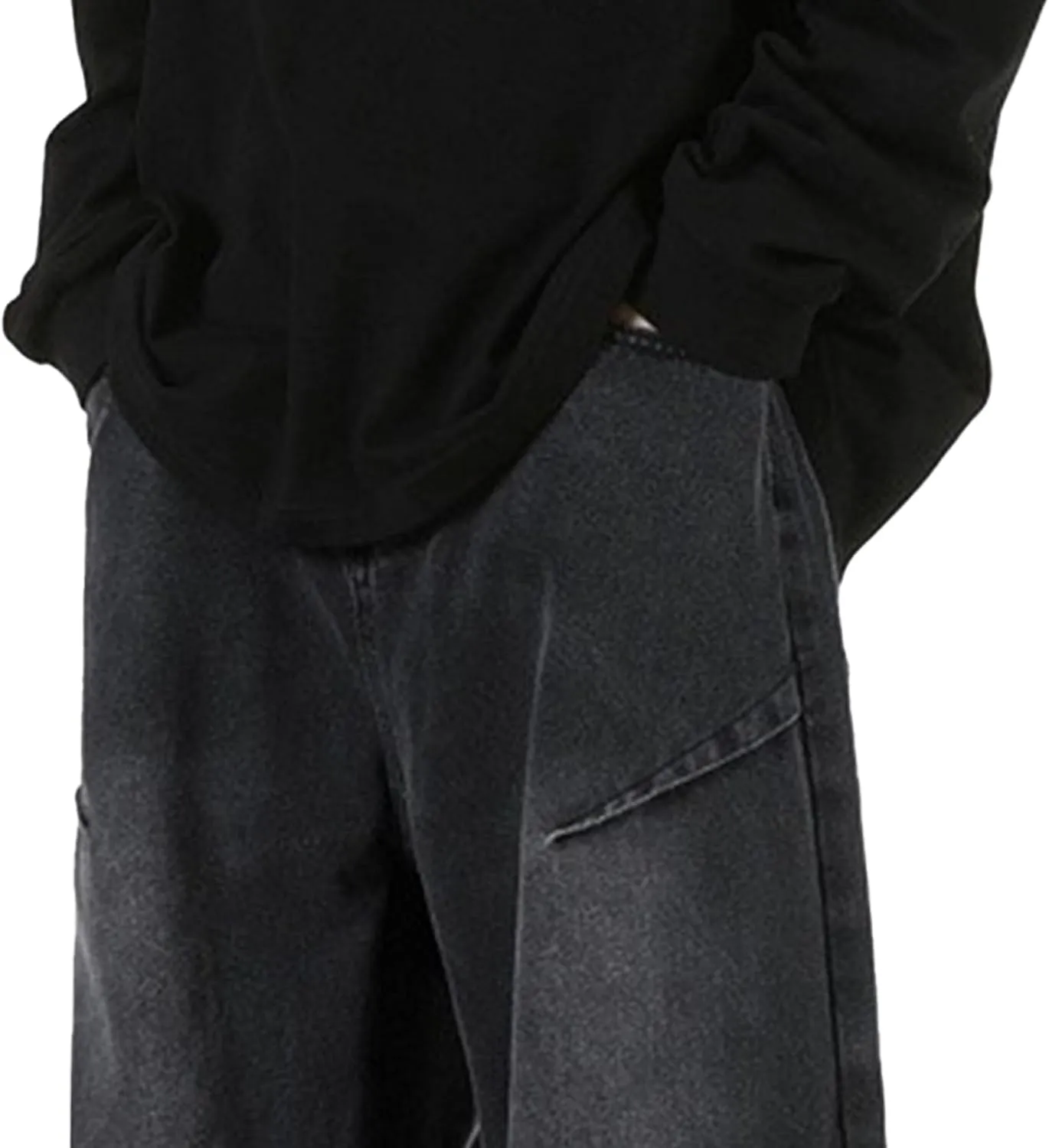 Summer Men's Loose Jeans Mid Rise Retro Trend Straight Jeans Classic Wide Leg Casual Denim Casual Pants Basic Style