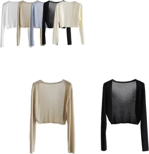 Sun Knit Cardigan Women's Thin Ice Silk Coat Shawl Air-Conditioned Shirt with Slip Skirt