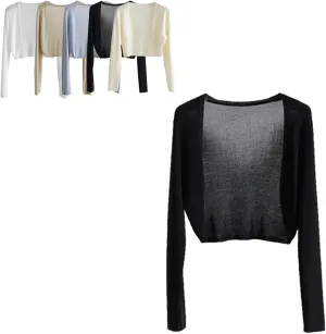 Sun Knit Cardigan Women's Thin Ice Silk Coat Shawl Air-Conditioned Shirt with Slip Skirt