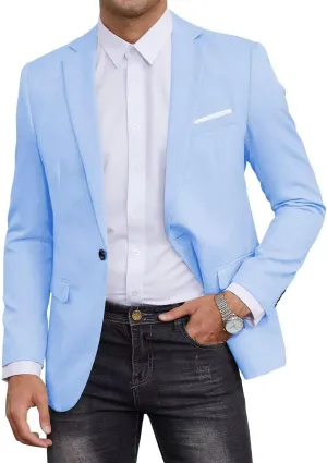 SUZHIMO Mens Casual Blazer Sport Coats One Button Lightweight Knit Textured Suit Jackets for Men