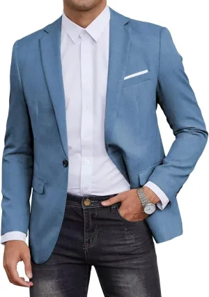 SUZHIMO Mens Casual Blazer Sport Coats One Button Lightweight Knit Textured Suit Jackets for Men