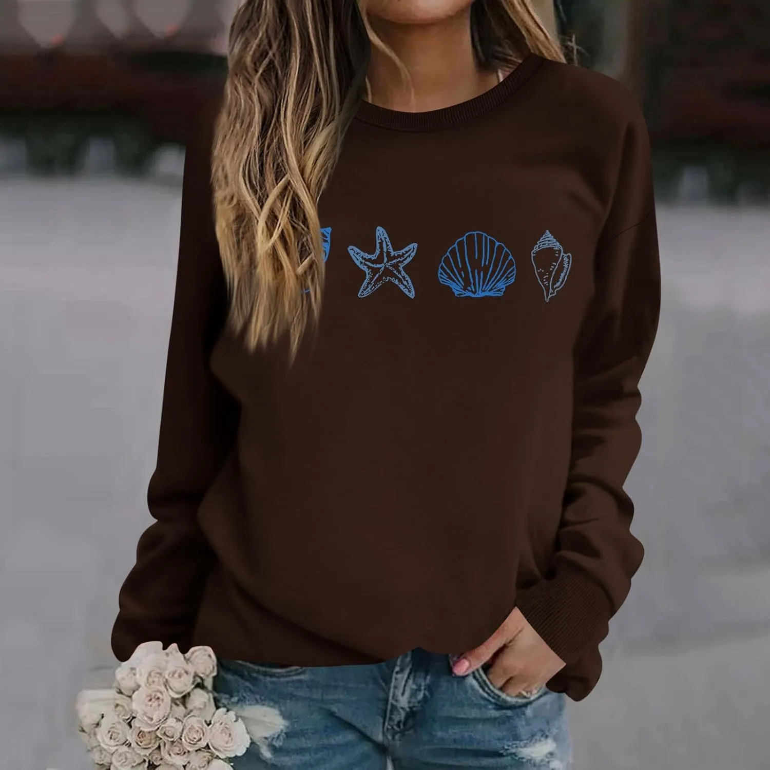 Sweat Shirts Women Long Sleeve Oversized Hoodies Sweaters Pullover Winter Fall Casual Comfy Outfits Fashion Y2K Clothes