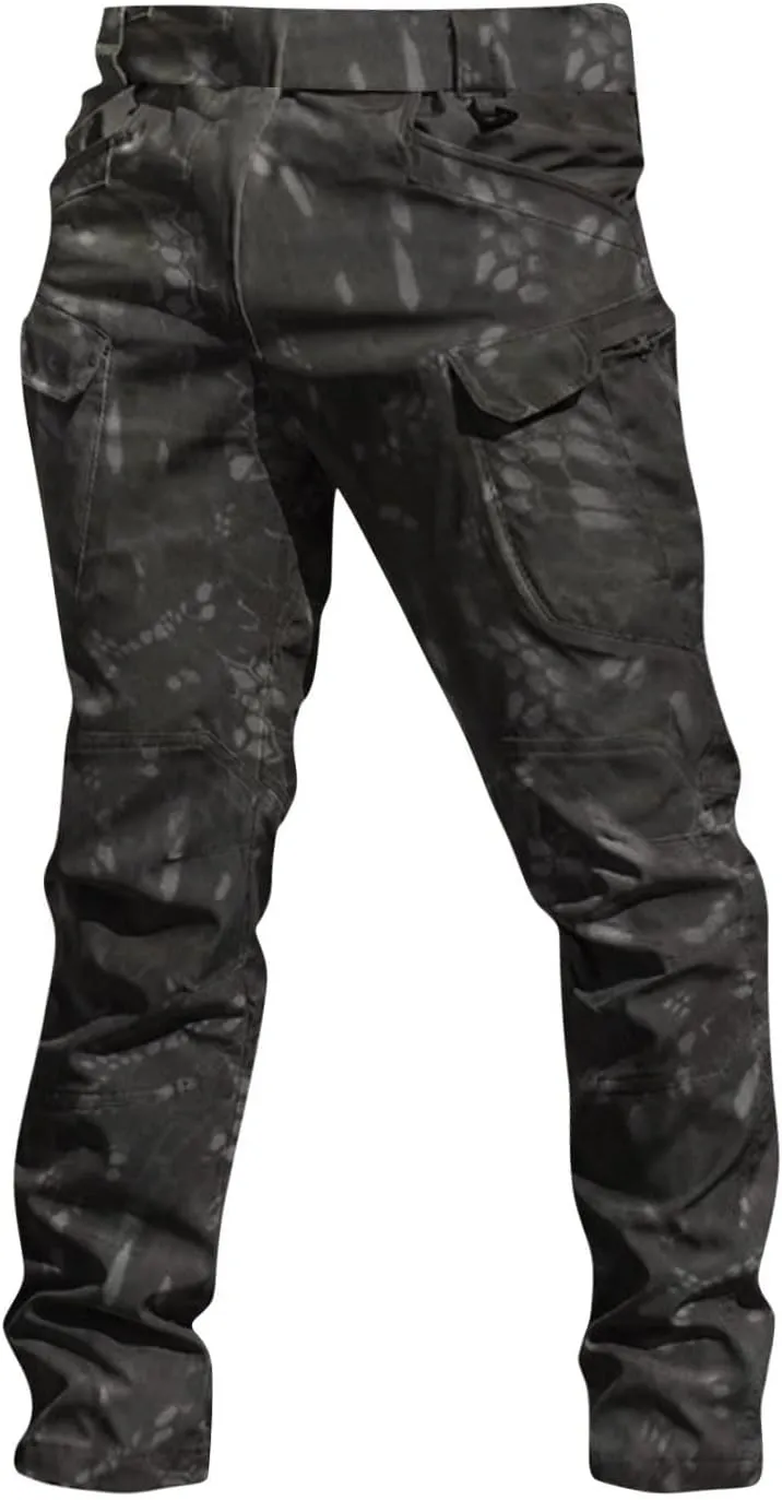 Tactical Pants for Men Stretch Relaxed Fit Waterproof Hiking Pants Lightweight Flex Camo Cargo Pants with Pockets
