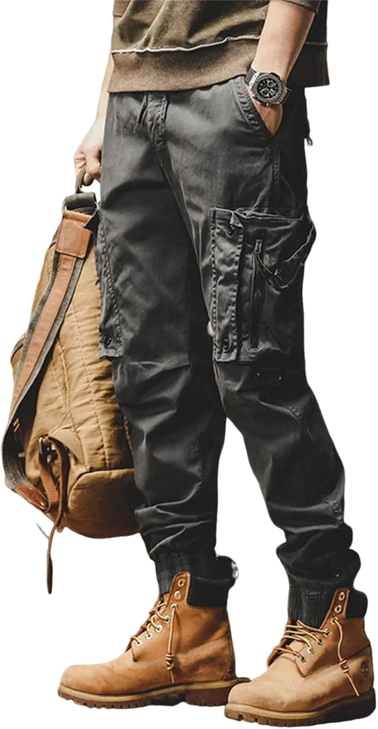 Tactical Pants for Men Stretch Ripstop Waterproof Zipper Cargo Hiking Pants Comfy Work Pant Travel with Pockets