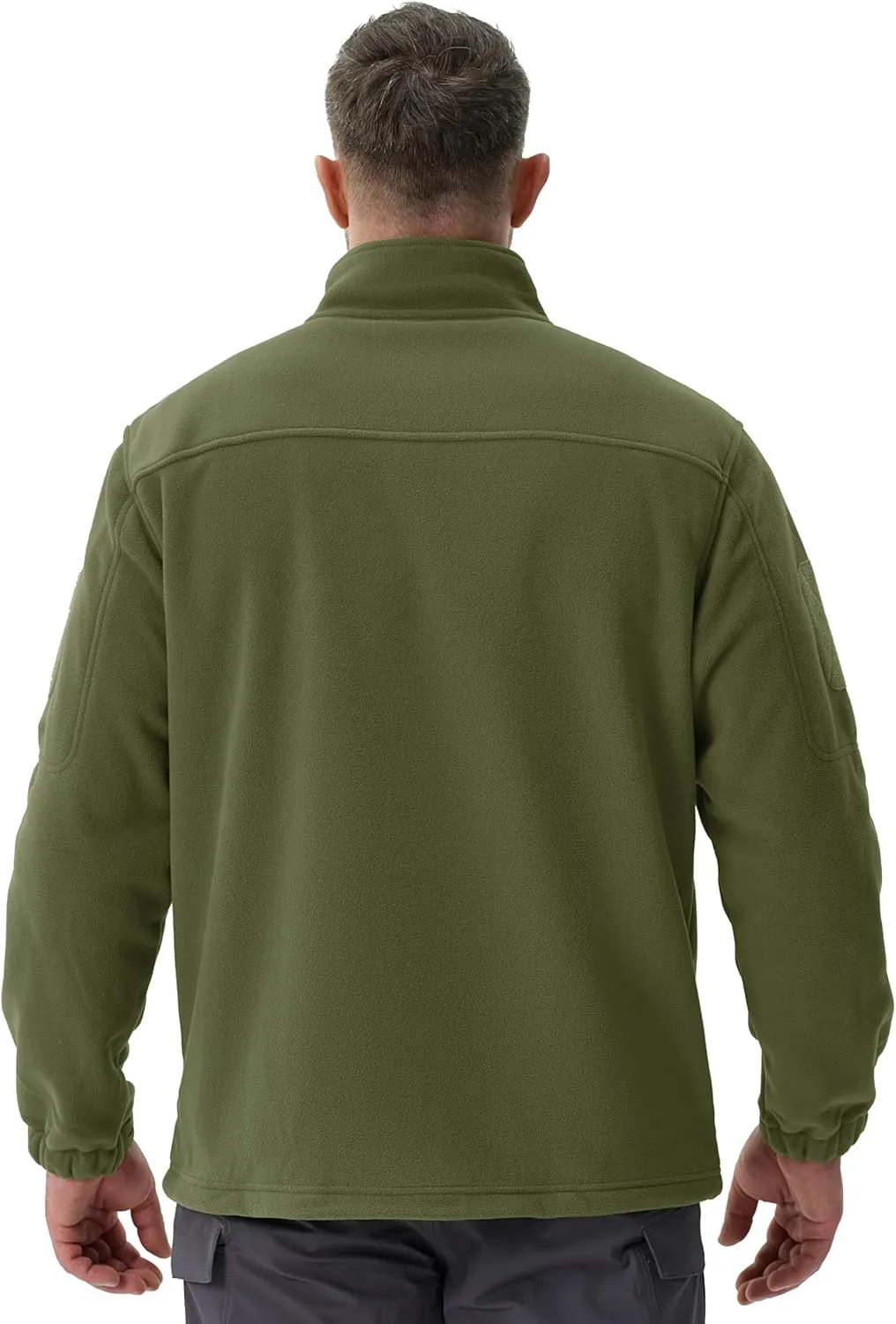 TACVASEN Men's Fleece Jacket Full Zip Winter Jacket Lightweight Tactical Jackets Outdoor Hiking Coats with Pockets