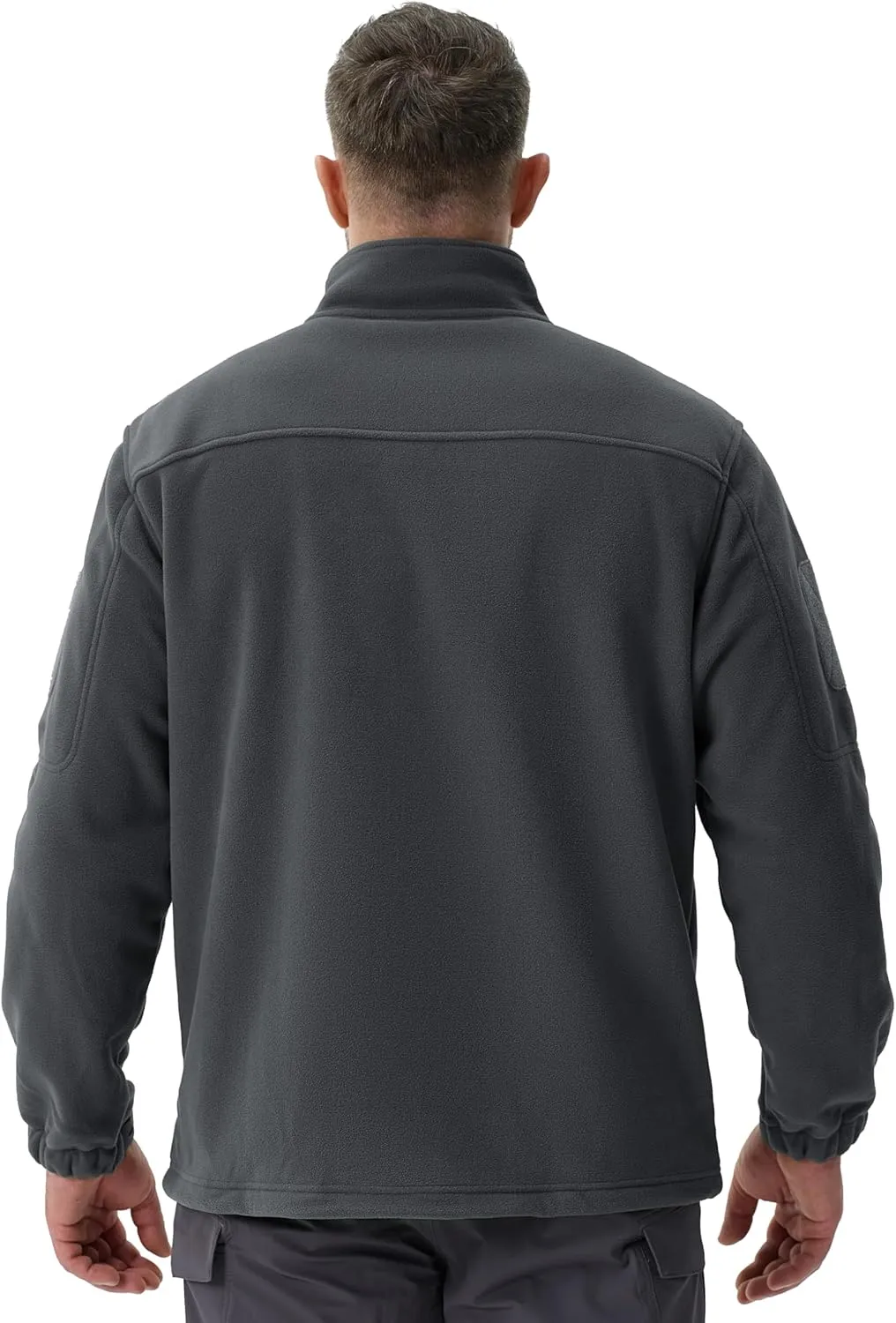 TACVASEN Men's Fleece Jacket Full Zip Winter Jacket Lightweight Tactical Jackets Outdoor Hiking Coats with Pockets
