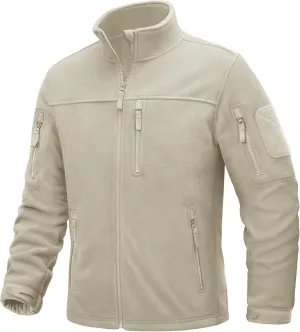 TACVASEN Men's Fleece Jacket Full Zip Winter Jacket Lightweight Tactical Jackets Outdoor Hiking Coats with Pockets