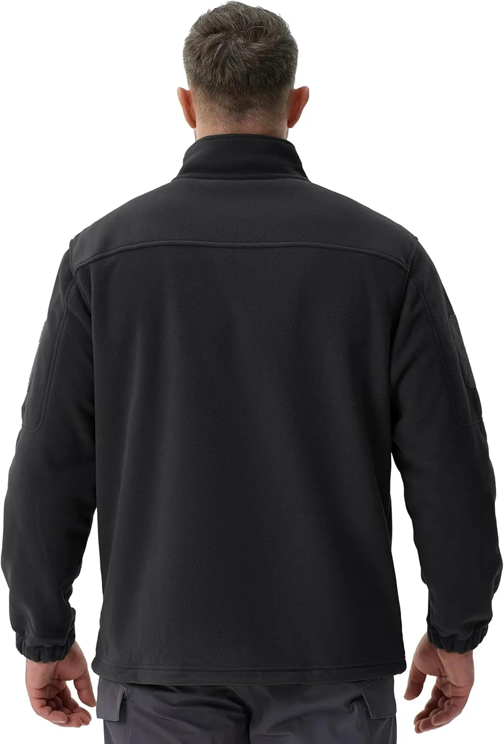 TACVASEN Men's Fleece Jacket Full Zip Winter Jacket Lightweight Tactical Jackets Outdoor Hiking Coats with Pockets