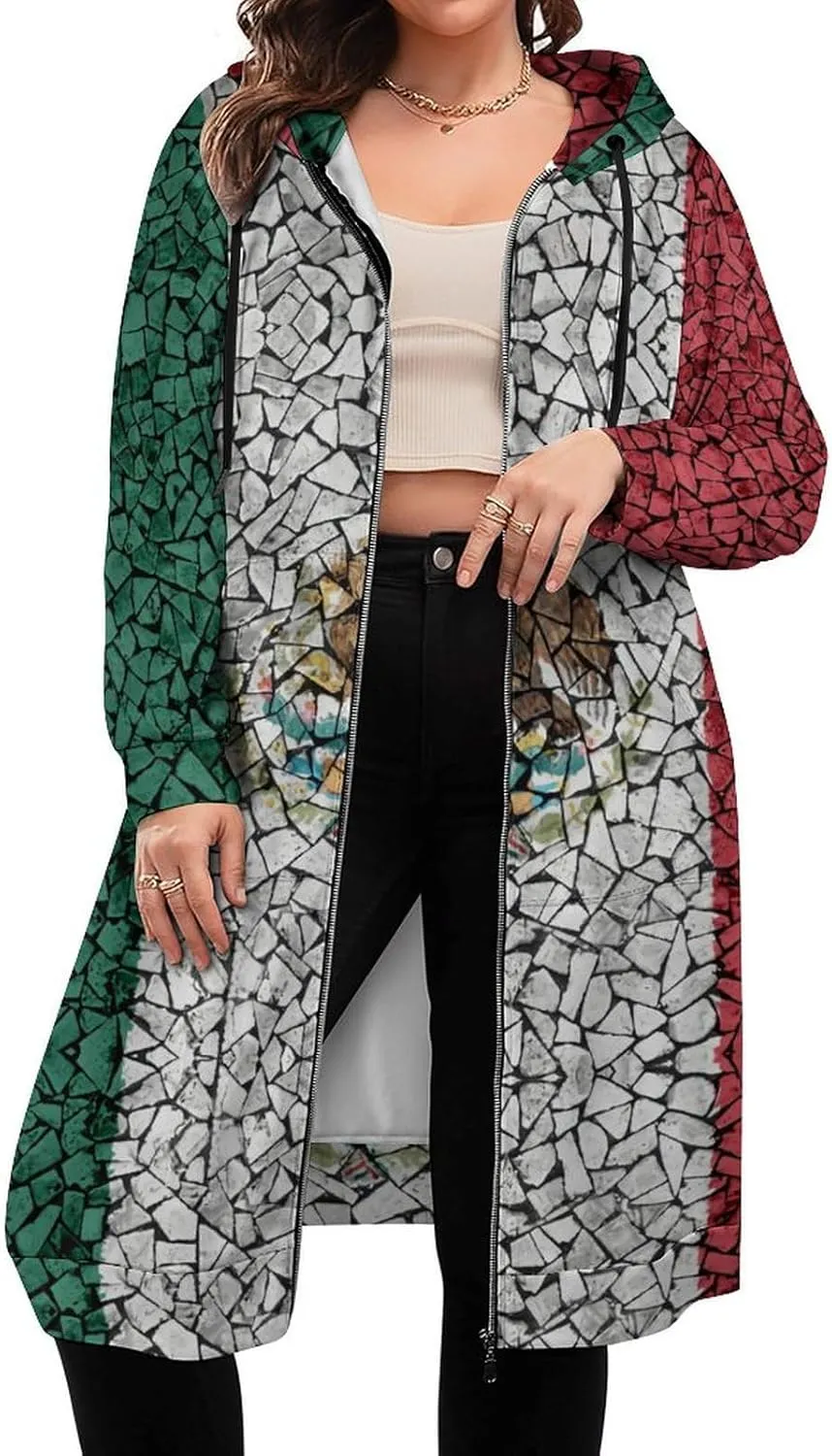 TAIZIYEAH Guatemala Flag Womens Long Hoodies Jackets Casual Zip Up Long Sleeve Fall Lightweight Sweatshirts Coats