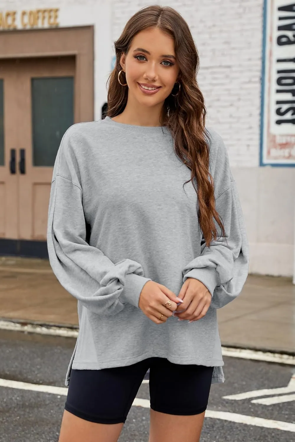 Taurus Womens Oversized Sweatshirts Crew Neck Pullover Sweaters Casual Comfy Fall Fashion Lantern Long Sleeve Tops