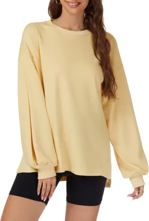 Taurus Womens Oversized Sweatshirts Crew Neck Pullover Sweaters Casual Comfy Fall Fashion Lantern Long Sleeve Tops