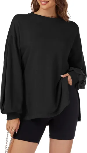 Taurus Womens Oversized Sweatshirts Crew Neck Pullover Sweaters Casual Comfy Fall Fashion Lantern Long Sleeve Tops