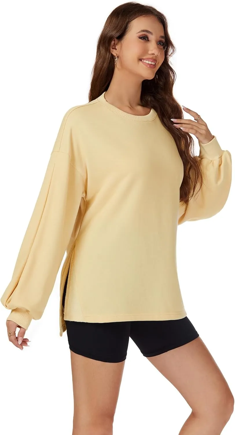 Taurus Womens Oversized Sweatshirts Crew Neck Pullover Sweaters Casual Comfy Fall Fashion Lantern Long Sleeve Tops
