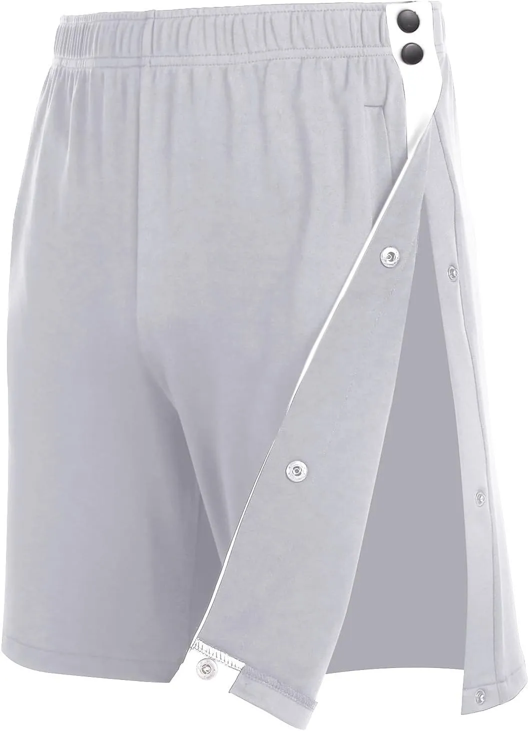Tear Away Shorts for Men Side Snap Athletic Breakaway Shorts Post Surgery Adaptive Clothing Recovery Shorts