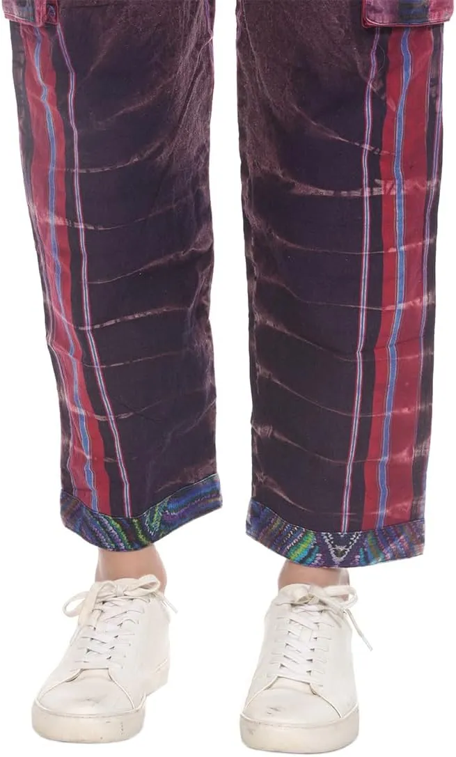 THE COLLECTION ROYAL Unisex Hippie Stonewashed Bohemian Casual Rave Festival Harem Drawstring Boho Trouser Pants