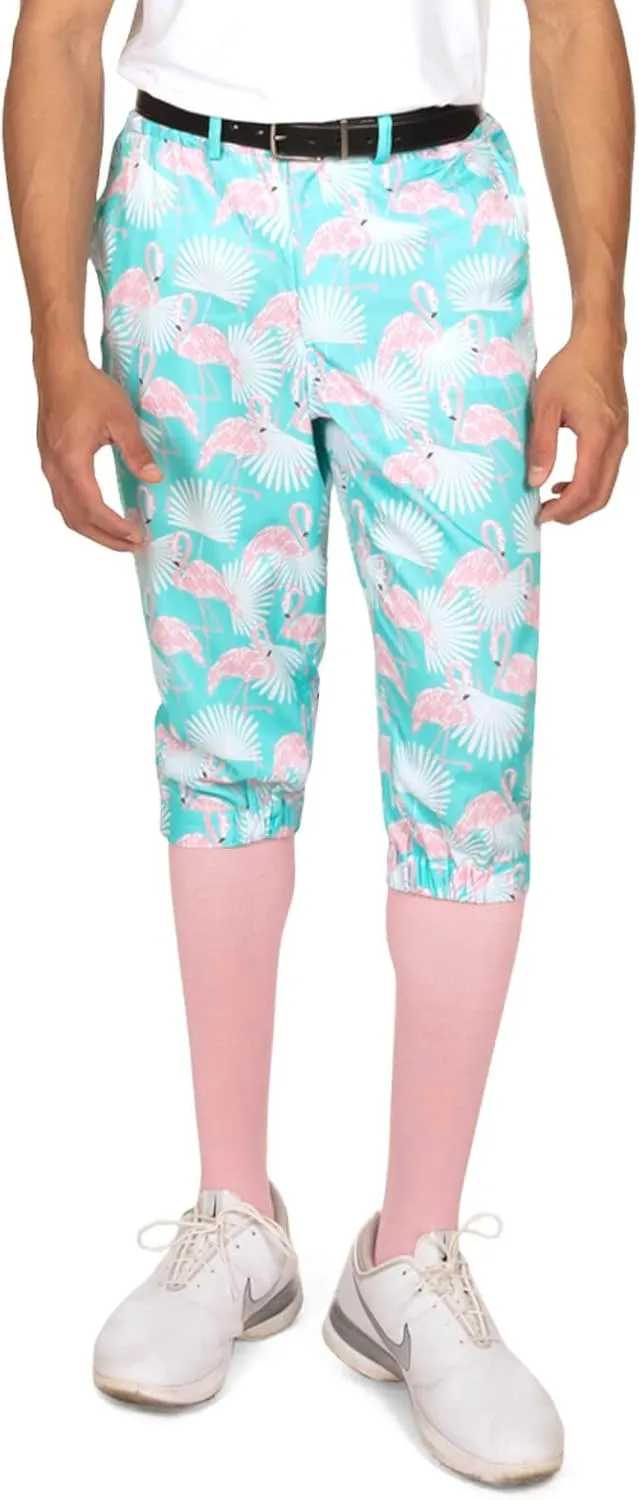 Tipsy Elves Golf Knickers for Men - Included Matching Socks - Athletic Fit Mens Pants with Game Changing Designs