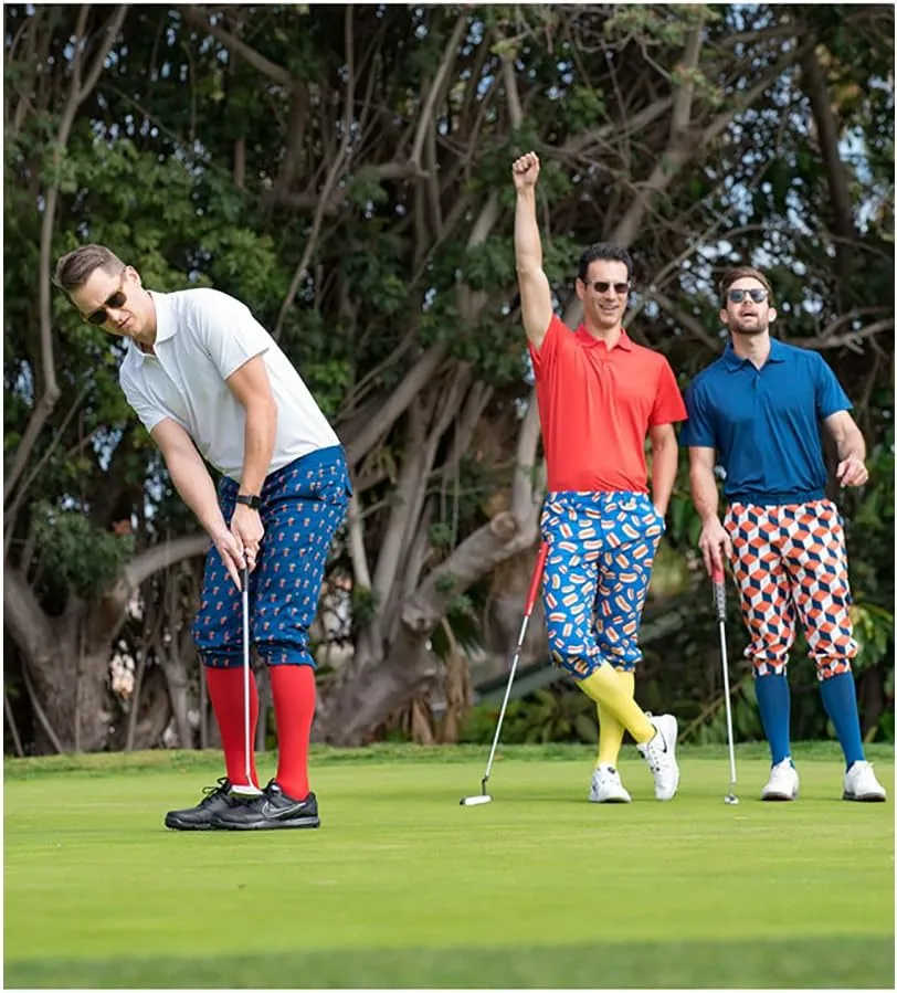 Tipsy Elves Golf Knickers for Men - Included Matching Socks - Athletic Fit Mens Pants with Game Changing Designs