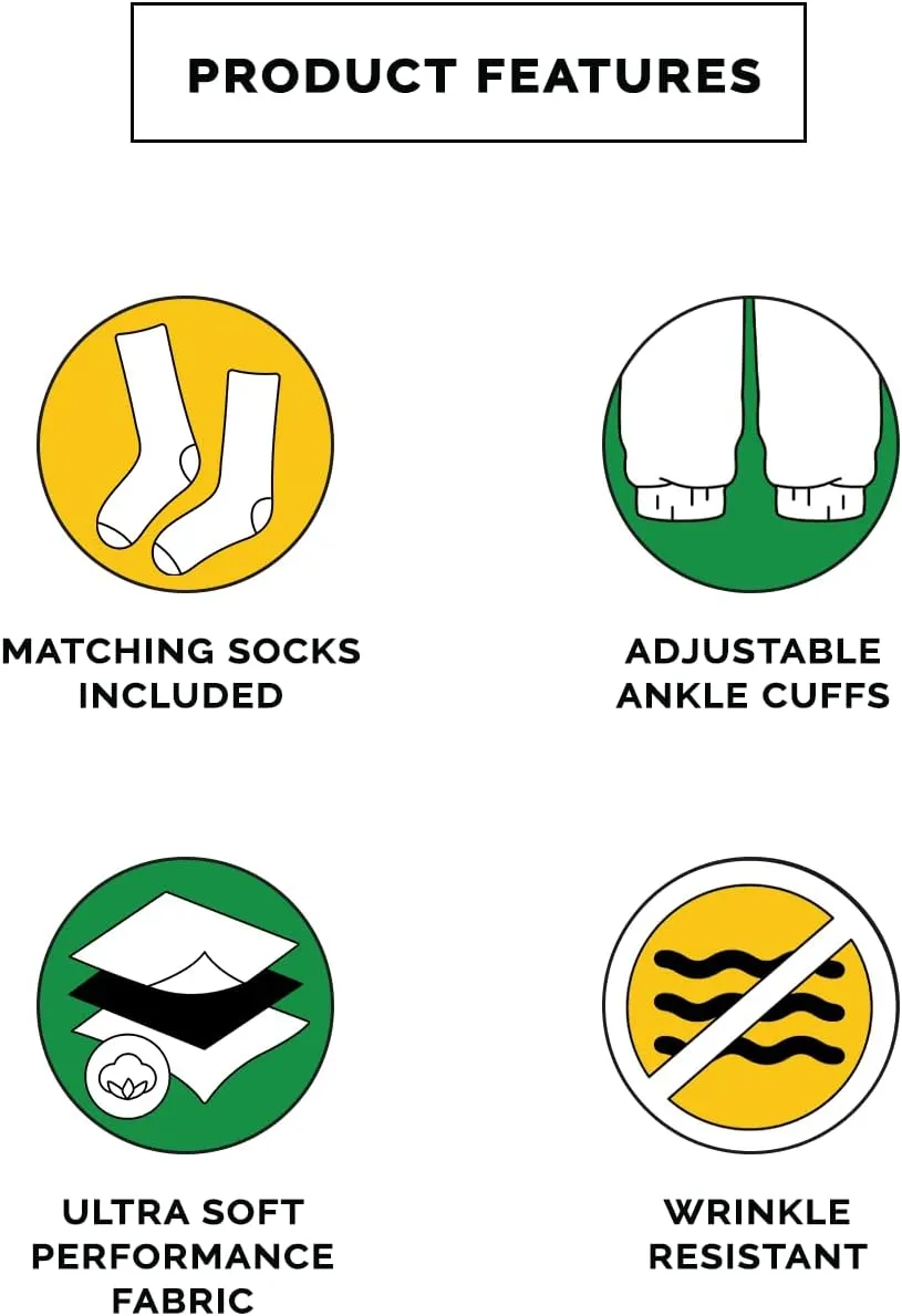 Tipsy Elves Golf Knickers for Men - Included Matching Socks - Athletic Fit Mens Pants with Game Changing Designs