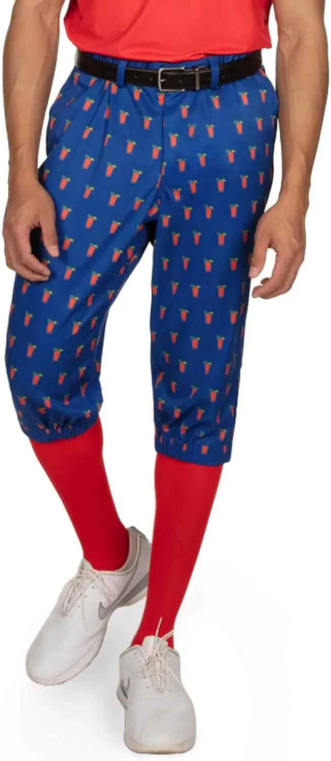 Tipsy Elves Golf Knickers for Men - Included Matching Socks - Athletic Fit Mens Pants with Game Changing Designs