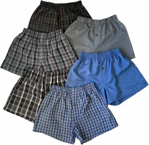 ToBeInStyle Boys' Pack of 3 or 6 Cotton-Blend Tartan Patterned Boxer Shorts