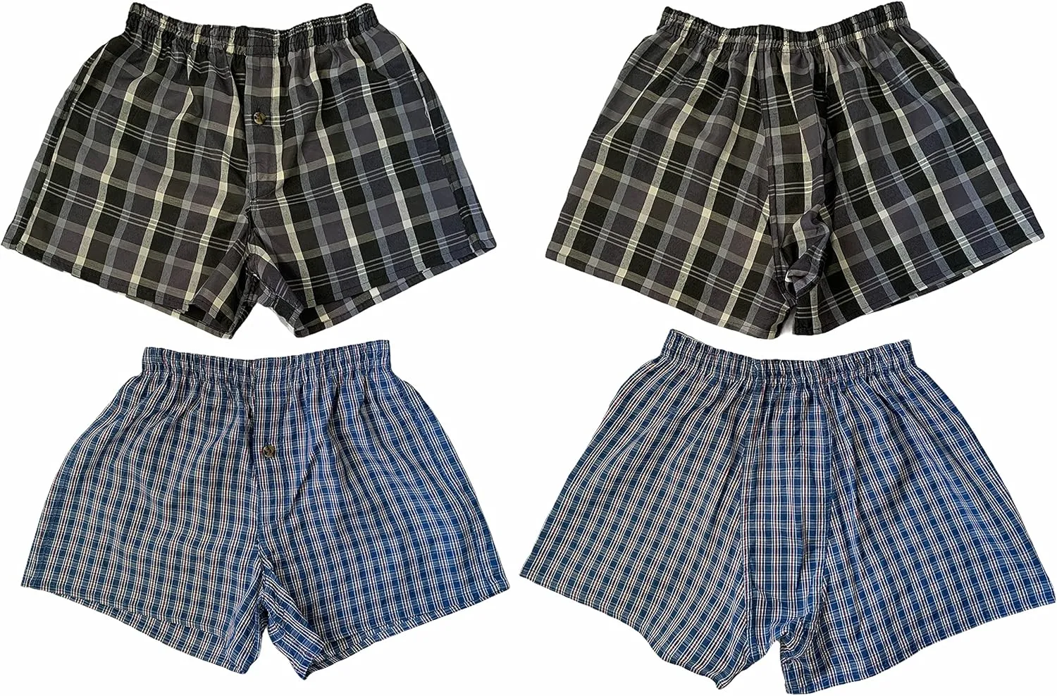 ToBeInStyle Boys' Pack of 3 or 6 Cotton-Blend Tartan Patterned Boxer Shorts