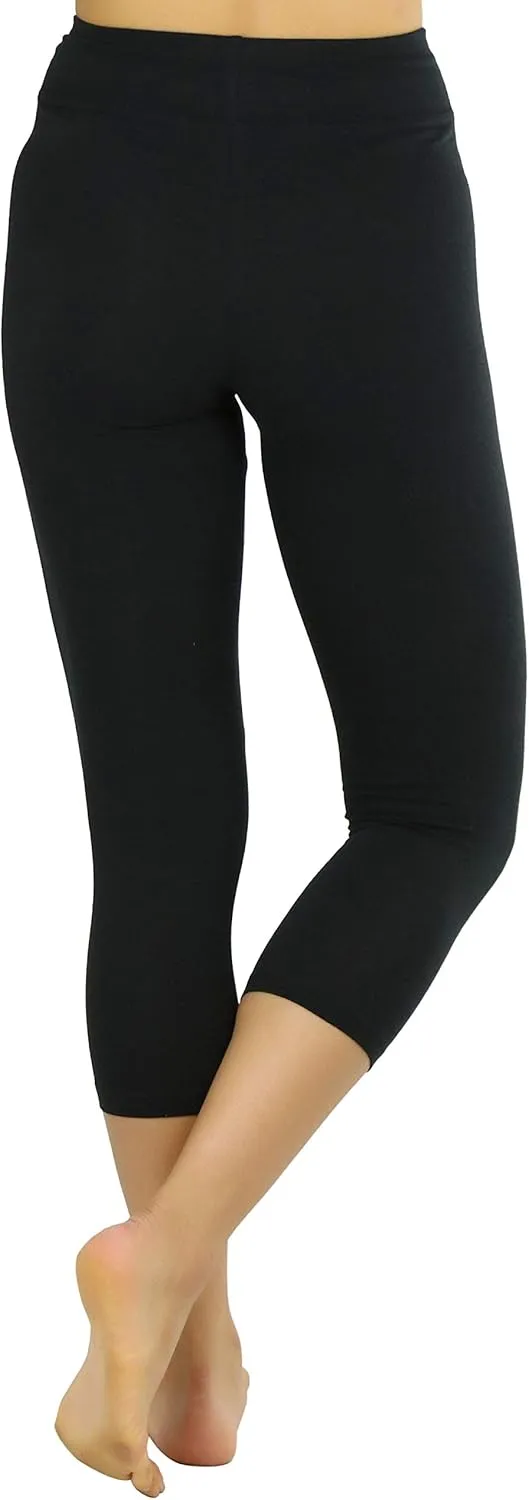 ToBeInStyle Women's Cotton-Spandex Capri Leggings