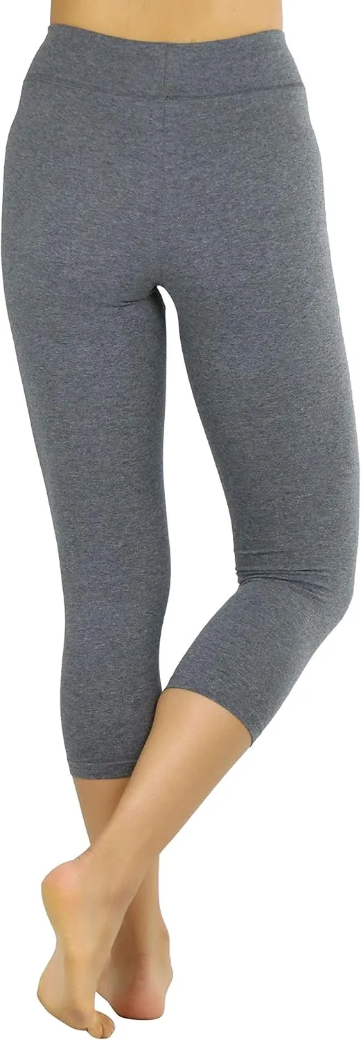 ToBeInStyle Women's Cotton-Spandex Capri Leggings