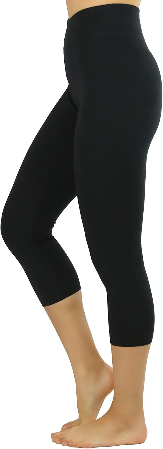 ToBeInStyle Women's Cotton-Spandex Capri Leggings