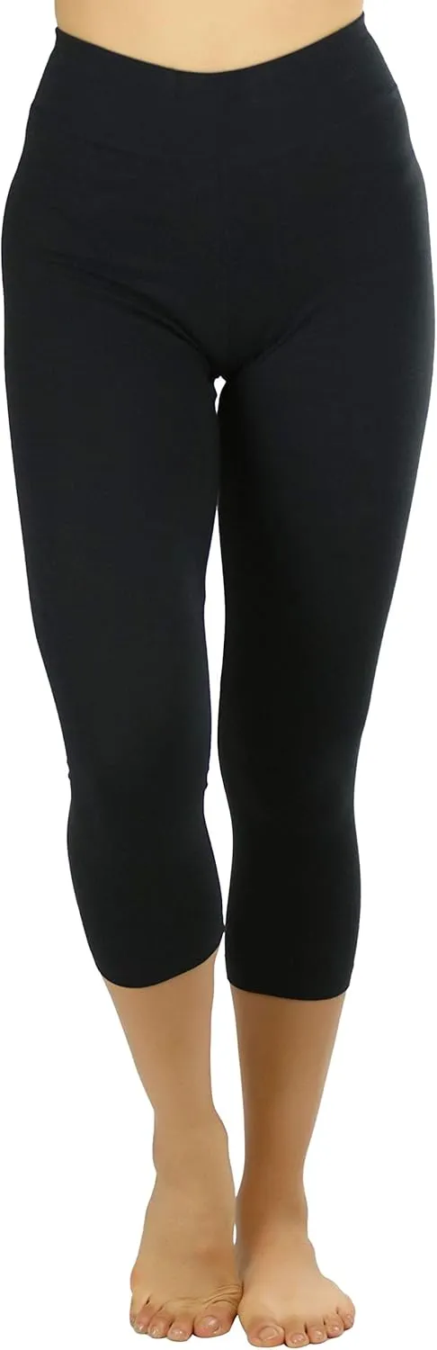ToBeInStyle Women's Cotton-Spandex Capri Leggings