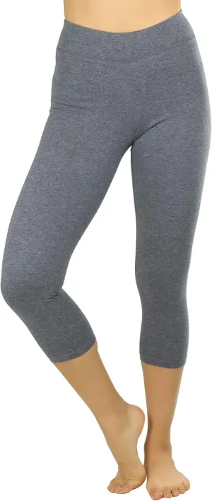 ToBeInStyle Women's Cotton-Spandex Capri Leggings