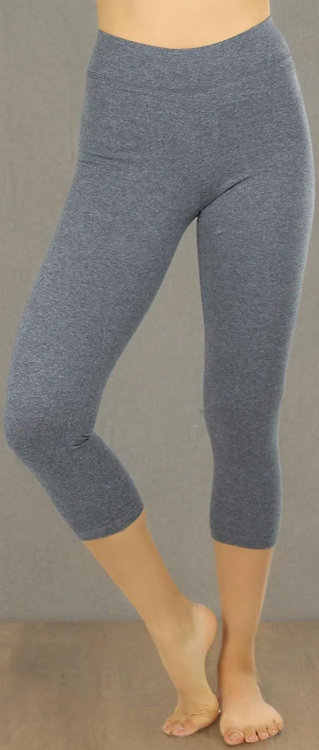 ToBeInStyle Women's Cotton-Spandex Capri Leggings