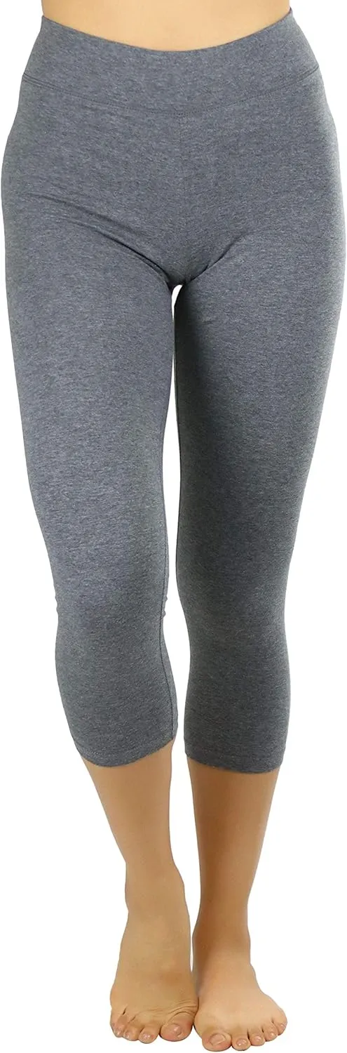 ToBeInStyle Women's Cotton-Spandex Capri Leggings