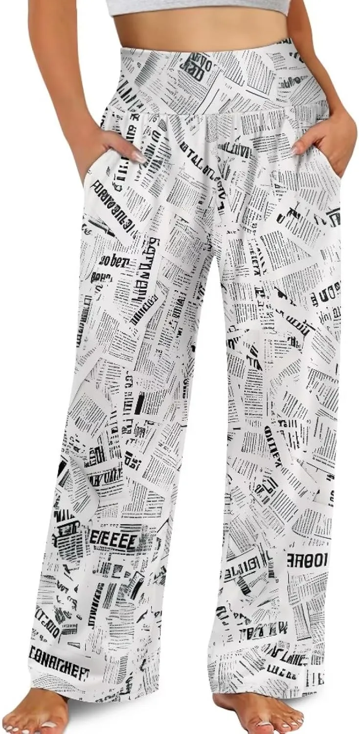 TODIYADDU Wide Leg Palazzo Lounge Pants for Women Trendy Sweatpants for Yoga Workout Travel Casual Loose Bottoms with Pockets