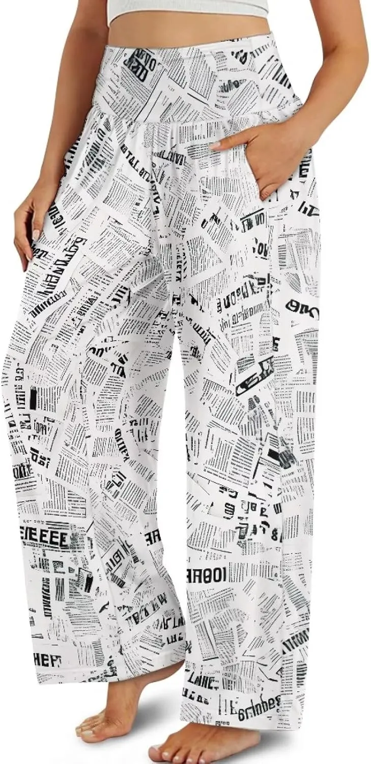 TODIYADDU Wide Leg Palazzo Lounge Pants for Women Trendy Sweatpants for Yoga Workout Travel Casual Loose Bottoms with Pockets