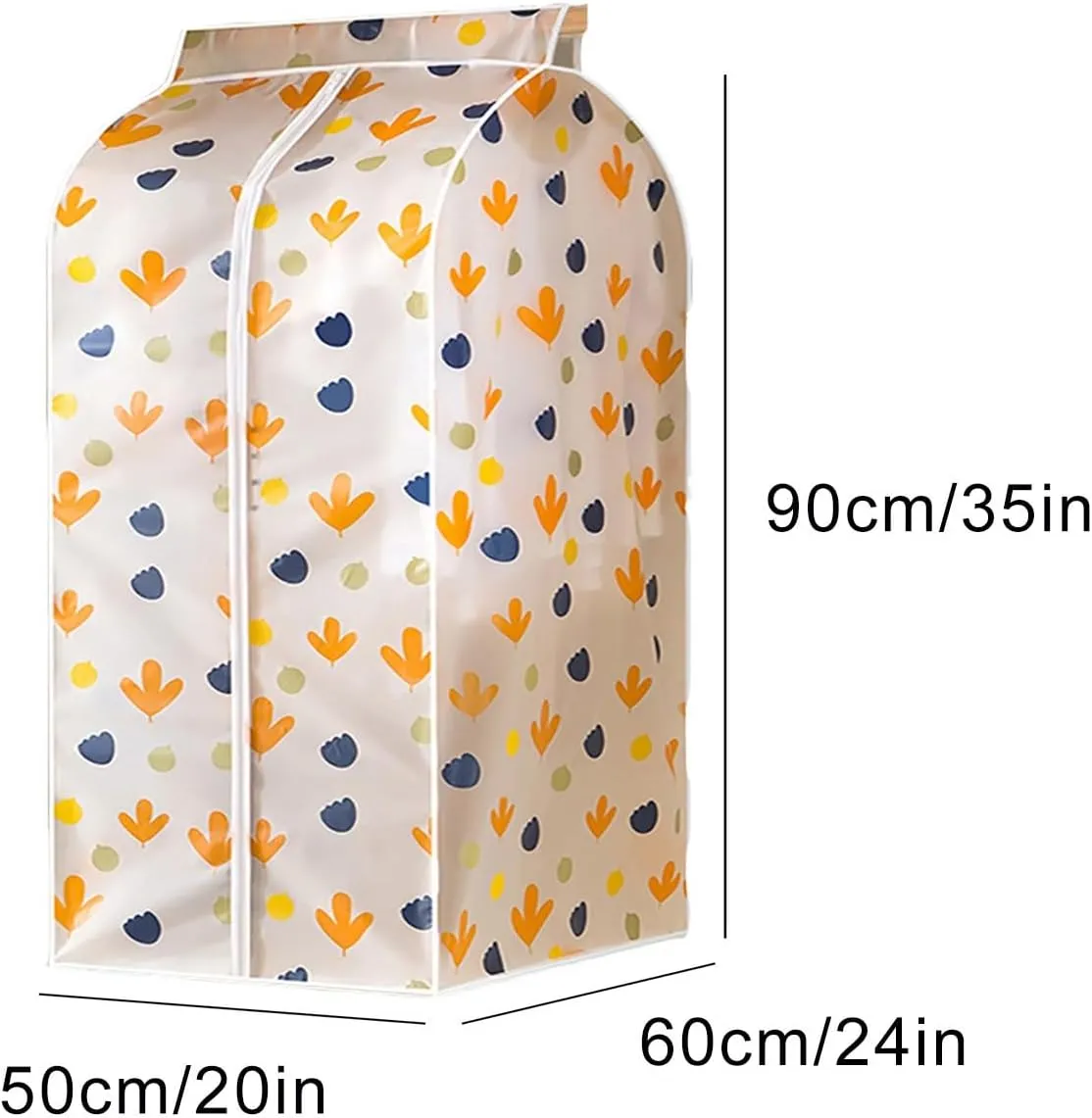 Translucent Garment Rack Cover, PEVA Garment Bags for Hanging Clothes Cover for Closet Clothes Dresses Suit Coats Storage(50x60x90cm/20x24x35in)