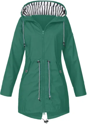 Trench Coat for Women Fall Zip up Lightweight Waist Adjustable Long Windbreakers Versatile Outdoor Trench Jackets