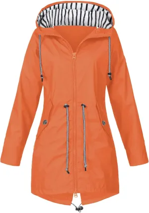 Trench Coat for Women Fall Zip up Lightweight Waist Adjustable Long Windbreakers Versatile Outdoor Trench Jackets