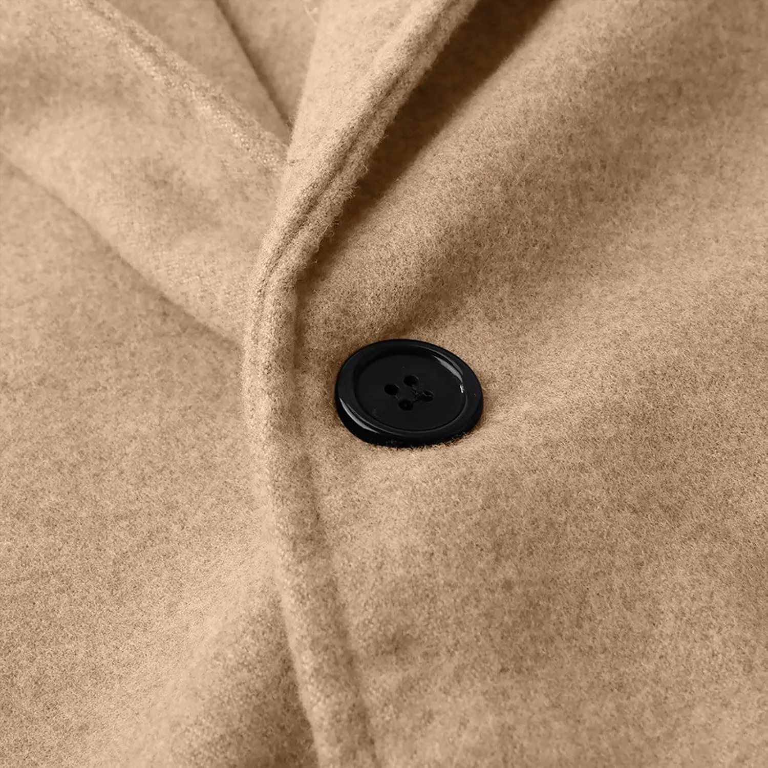 Trench Coat Men Casual Slim Fit Notched Collar Long Jacket Overcoat Single Breasted Pea Coat wih Pockets