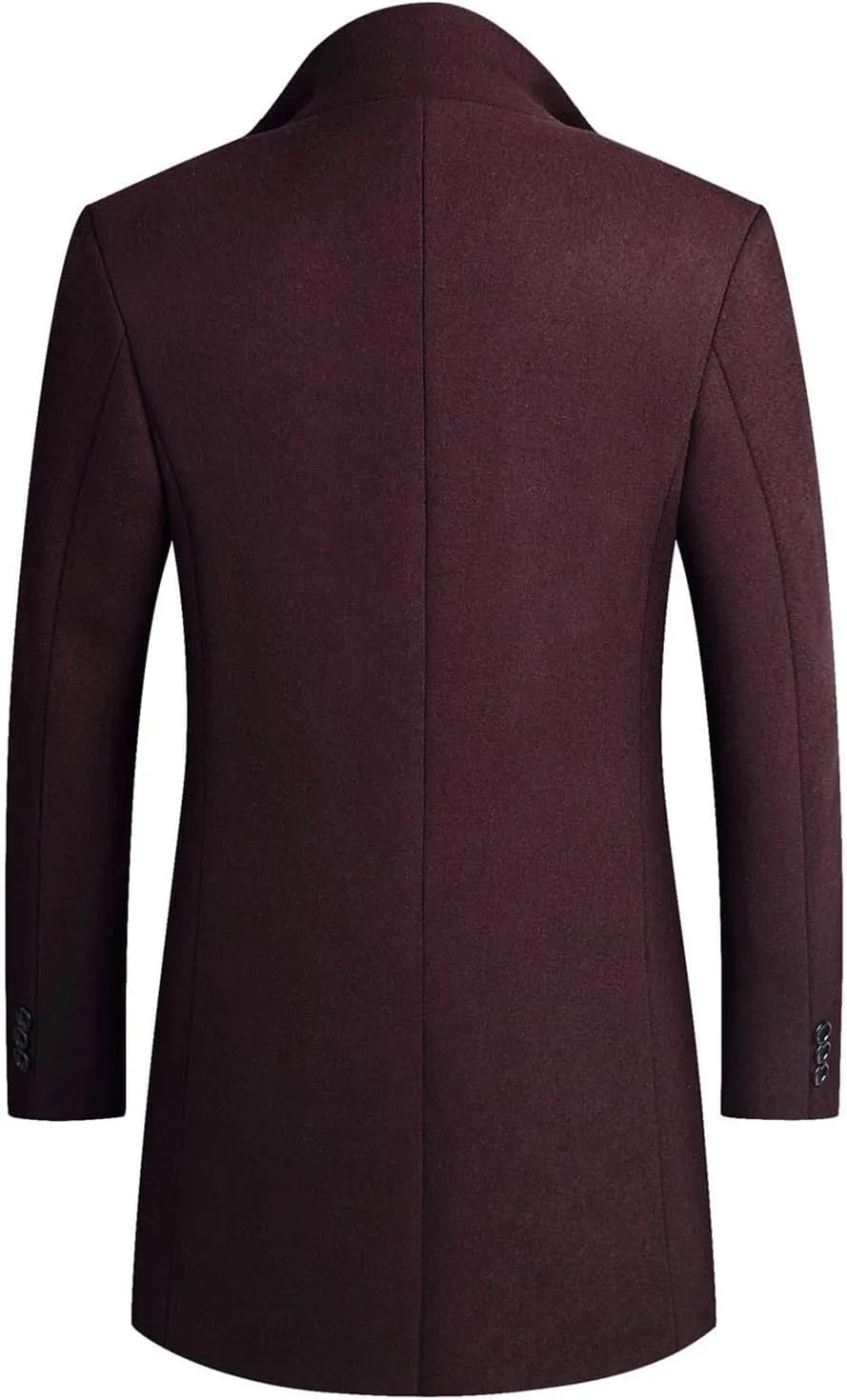 Trench Coat Men Wool Blend Slim Fit Top Coat Single Breasted Business Overcoat Peacoat Men's