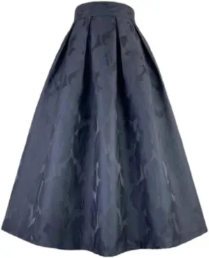 Trend Korean Style Women's Autumn Winter Vintage Elegant High Waist Pleated Long Midi Skirt Office Work