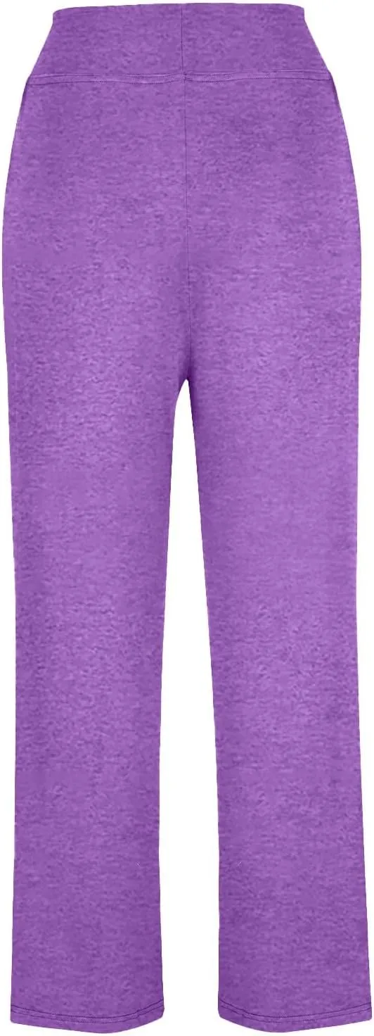 Trouser Style Yoga Pants for Women Drawstring High Waisted Straight Leg Yoga Pants Loose Comfy Modal Lounge Pants