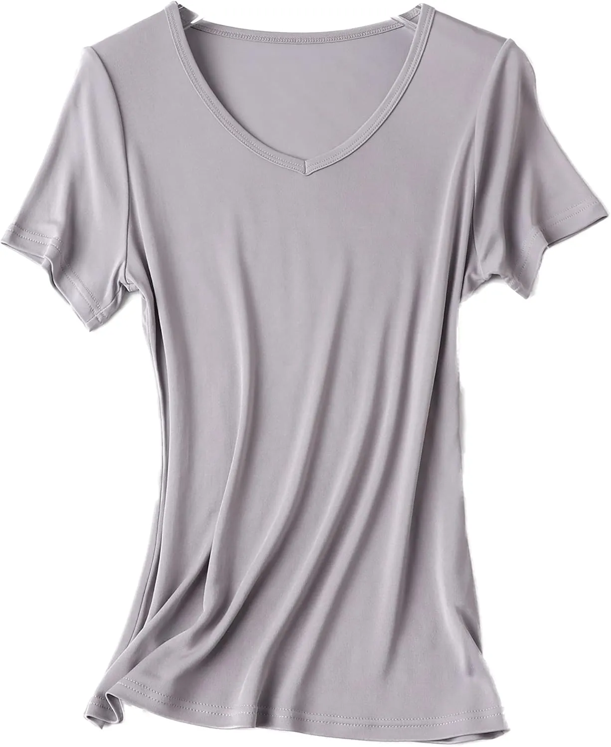 TulipSilk Women's Silk T-Shirt Luxury Short Tops