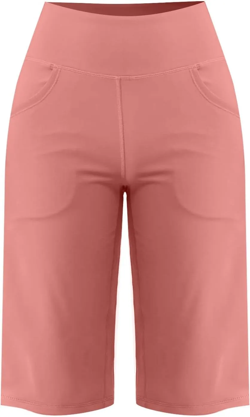 Tummy Control Yoga Capris Women Casual Stretch High Waisted Yoga Leggings Comfy Wide Leg Pants Yoga Capri for Women
